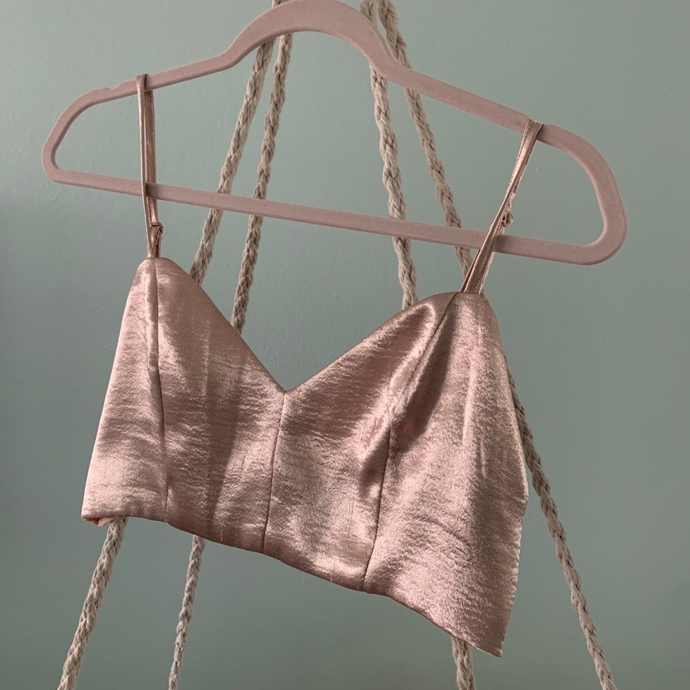 Metallic pink crop top